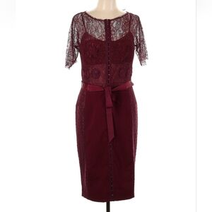 RARE Byron Lars Res Lace Carissima Hook And Eye Pencil Dress 10 Anthropologie